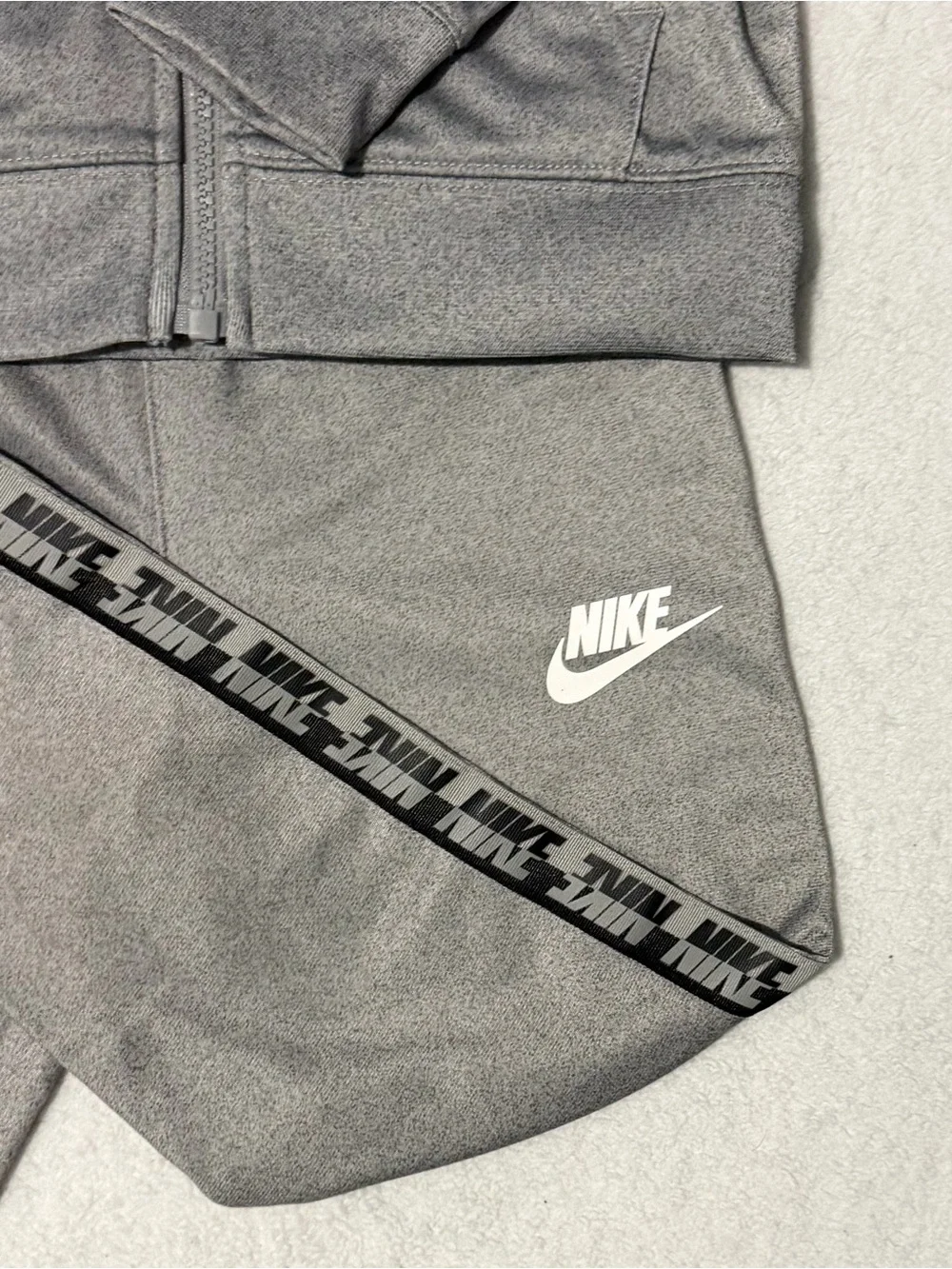 Nike Gray Kids' Track Joggers with Branded Tape